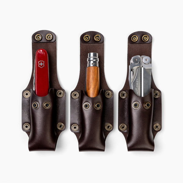 Universal Knife Sheath leather vertical and horizontal knife sheath for pocket knives swiss army knife opinel knife and leather wave+ comparison